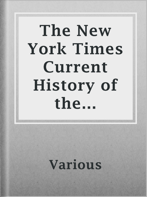 Cover image for The New York Times Current History of the European War, Vol. 1, January 9, 1915